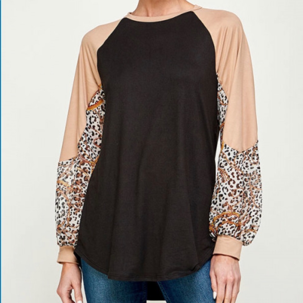Ladies leopard print tunic top
